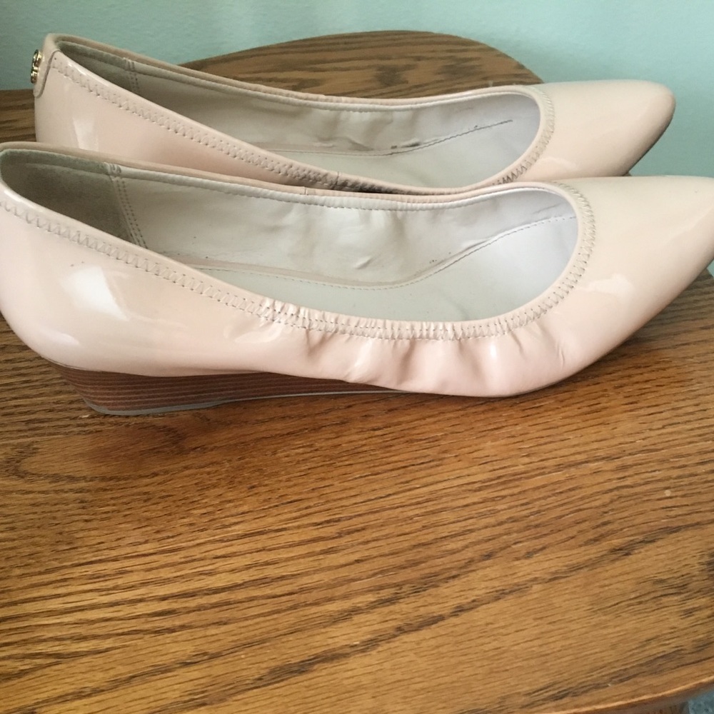 Cole Haan nude wedge ballet heels